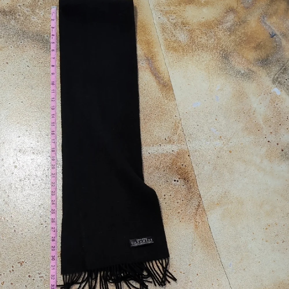 Vintage Elegant Black Cashmere Scarf
